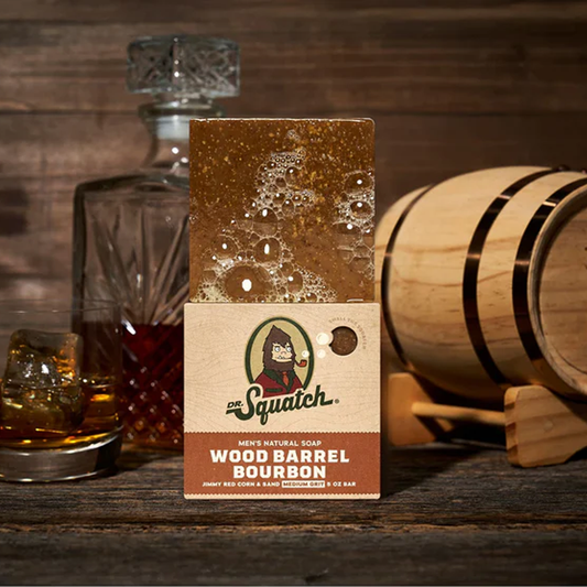 Dr. Squatch Men's Soap – Wood Barrel Bourbon Scent, 5oz